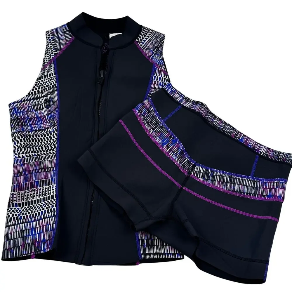 prAna Hydro Tank and Shorts Neoprene 2 Piece Outdoor Water Sports Set Women's M
